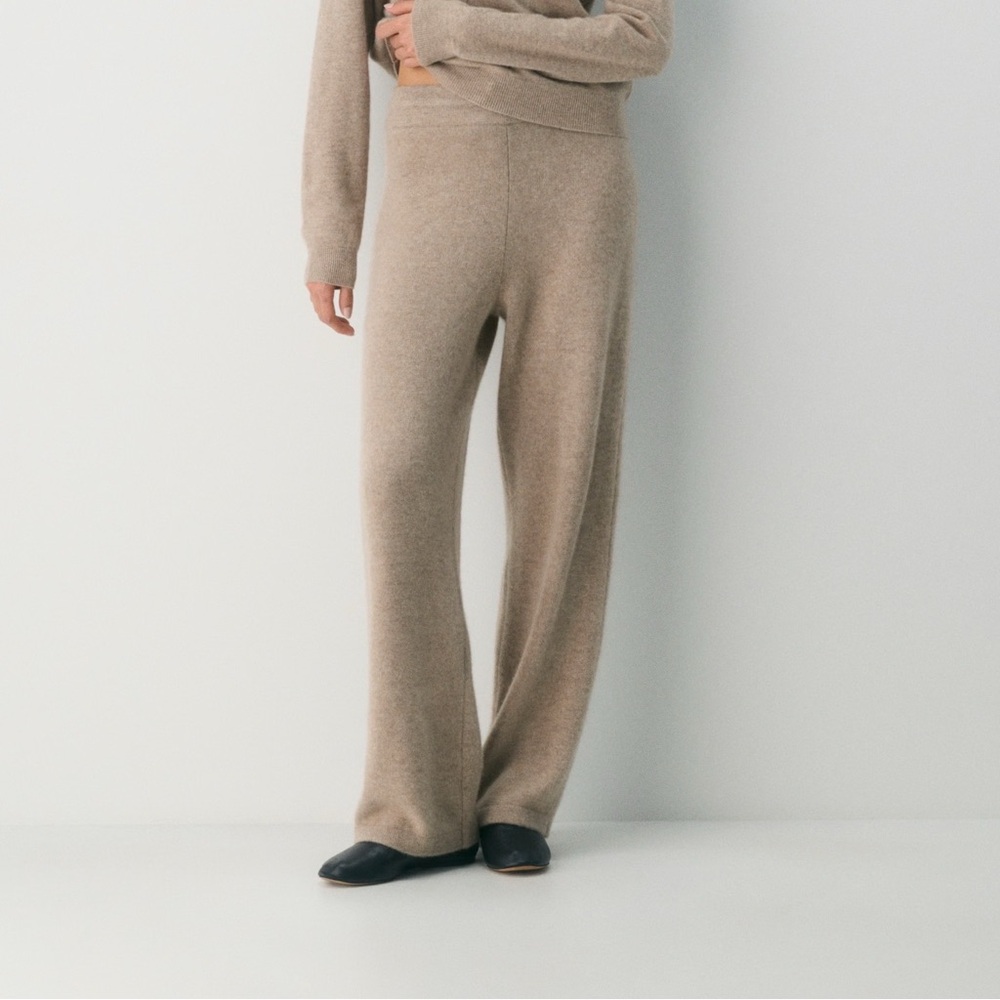 NWT Extreme Cashmere X High Rise Wide Leg Pant N°104 Trousers Latte One Size